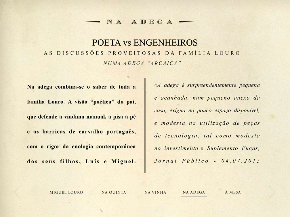 Tinta Amarela para demarcar: tagline, copywriting, digital media para Miguel Louro na Quinta do Mouro